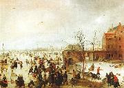 Hendrick Avercamp A Scene on the Ice near a Town Germany oil painting reproduction
